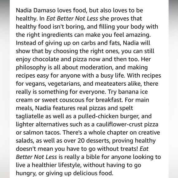 Eat Better Not Less: 100 Healthy and Satisfying Recipes Cookbook Nadia Damaso - Picture 5 of 8